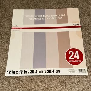 Recollections Solid Christmas Neutrals Cardstock Paper Pad-24 Sheets